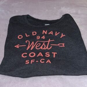 Old Navy Charcoal Sweater with Red Graphic